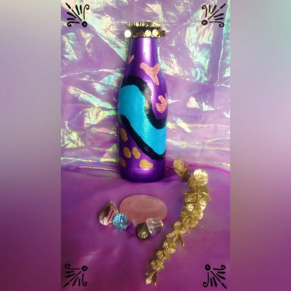 Hand Crafted Psychedelic Art The Hendrix Experience Gypsy Bottle (Glass) - Picture 1 of 6